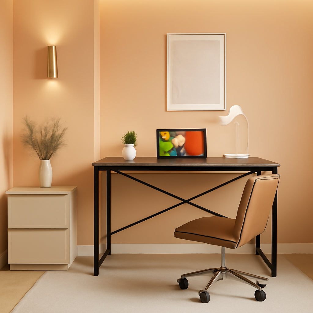 Brown Folding Desk 39 Inch No Assembly ShipItFurniture