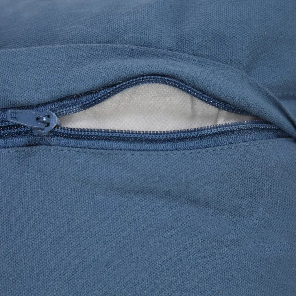 20" Blue Throw Pillow with Tassels-4