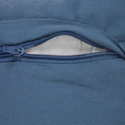 20" Blue Throw Pillow with Tassels-4