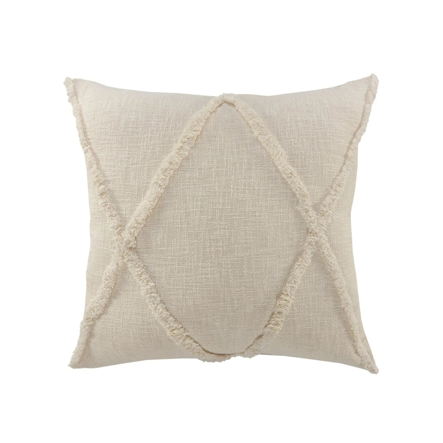 26" X 26" Ivory 100% Cotton Zippered Pillow Homeroots