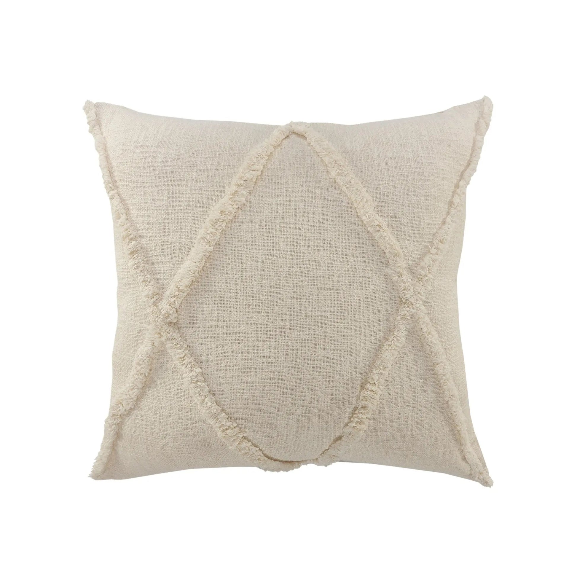 26" X 26" Ivory 100% Cotton Zippered Pillow Homeroots