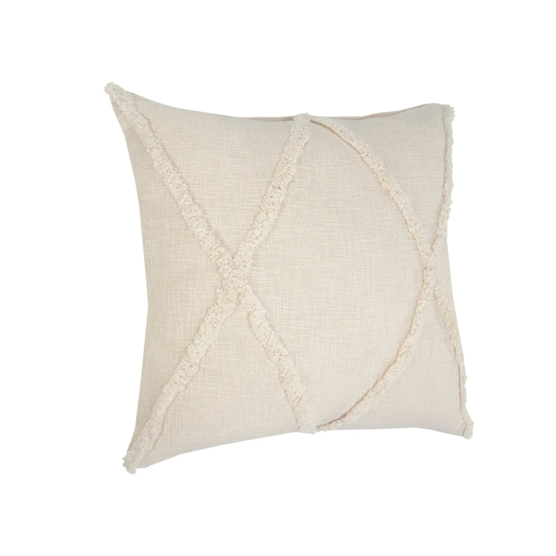 26" X 26" Ivory 100% Cotton Zippered Pillow Homeroots