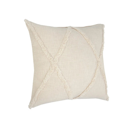 26" X 26" Ivory 100% Cotton Zippered Pillow Homeroots