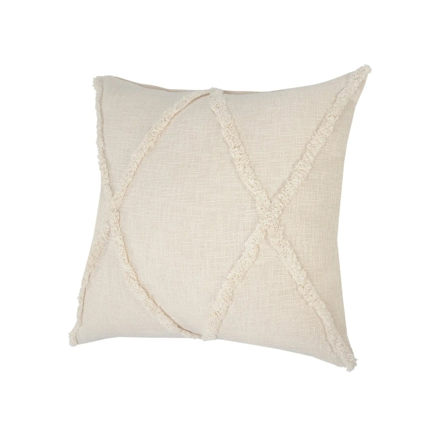 26" X 26" Ivory 100% Cotton Zippered Pillow Homeroots
