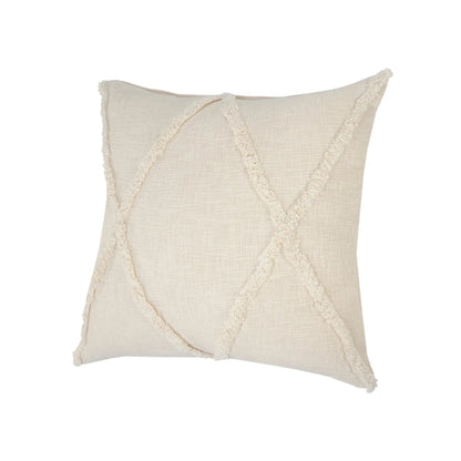 26" X 26" Ivory 100% Cotton Zippered Pillow Homeroots