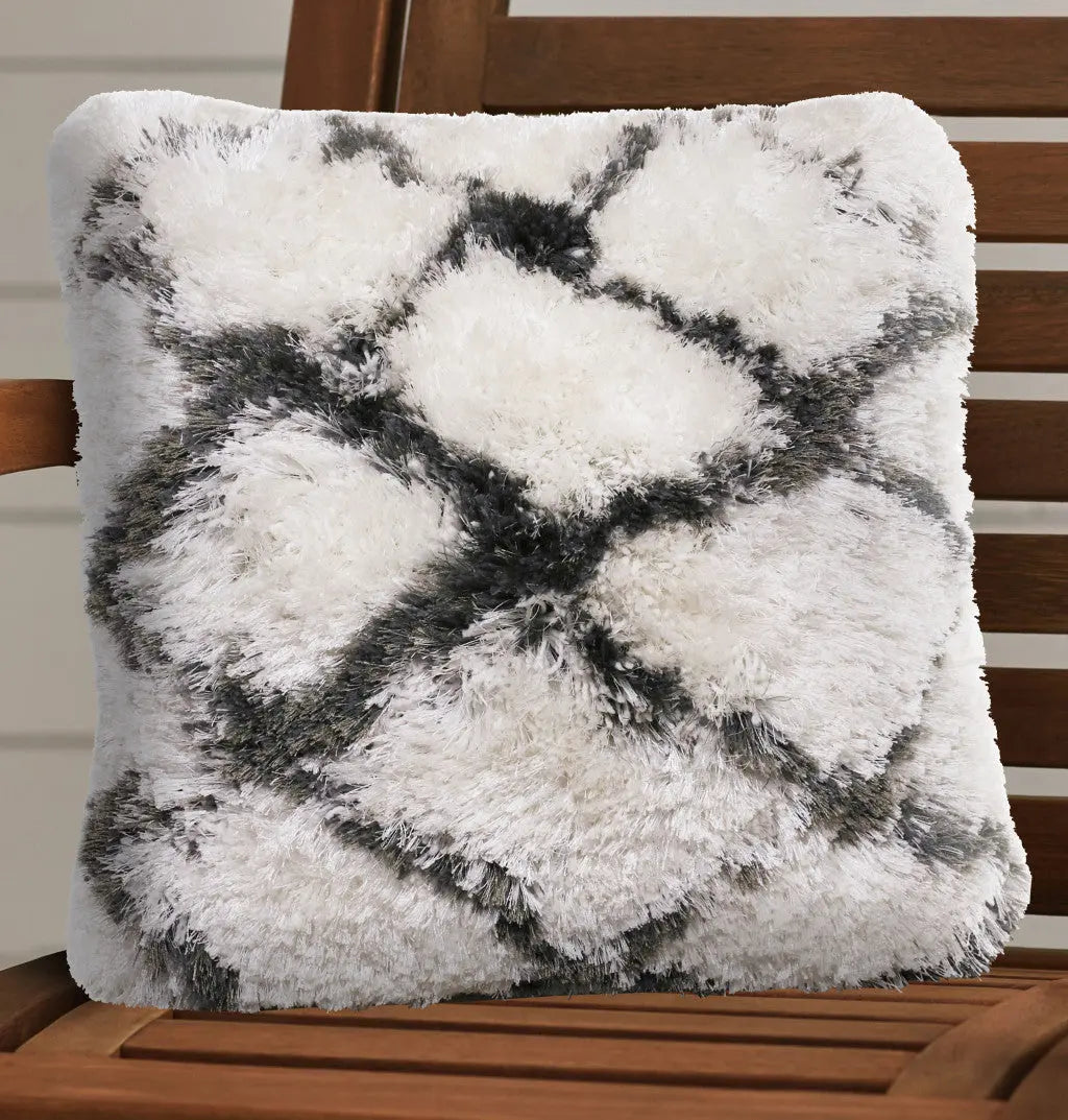 20" Black And White Fabric Geometric Throw Pillow Homeroots