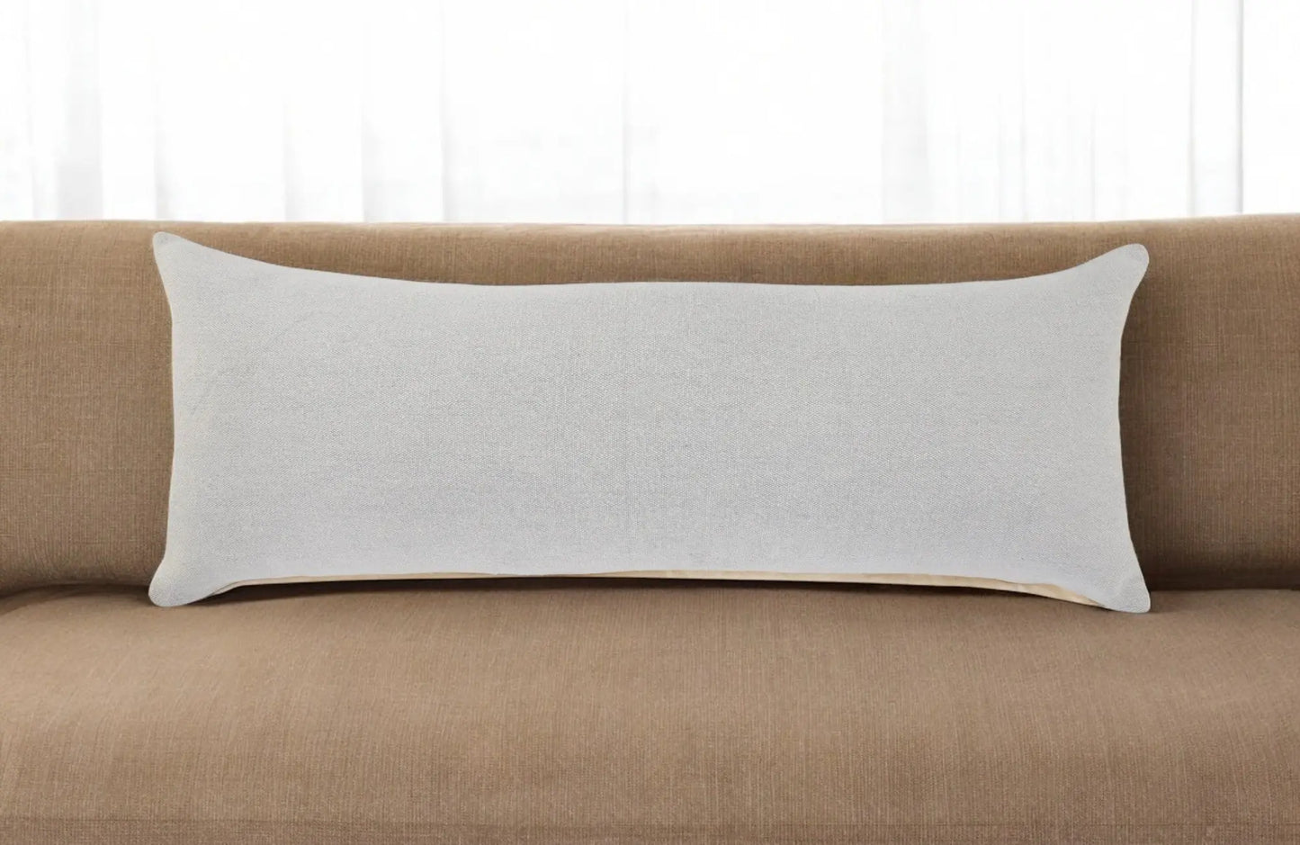 14" X 36" Light Gray Cotton Throw Pillow Homeroots