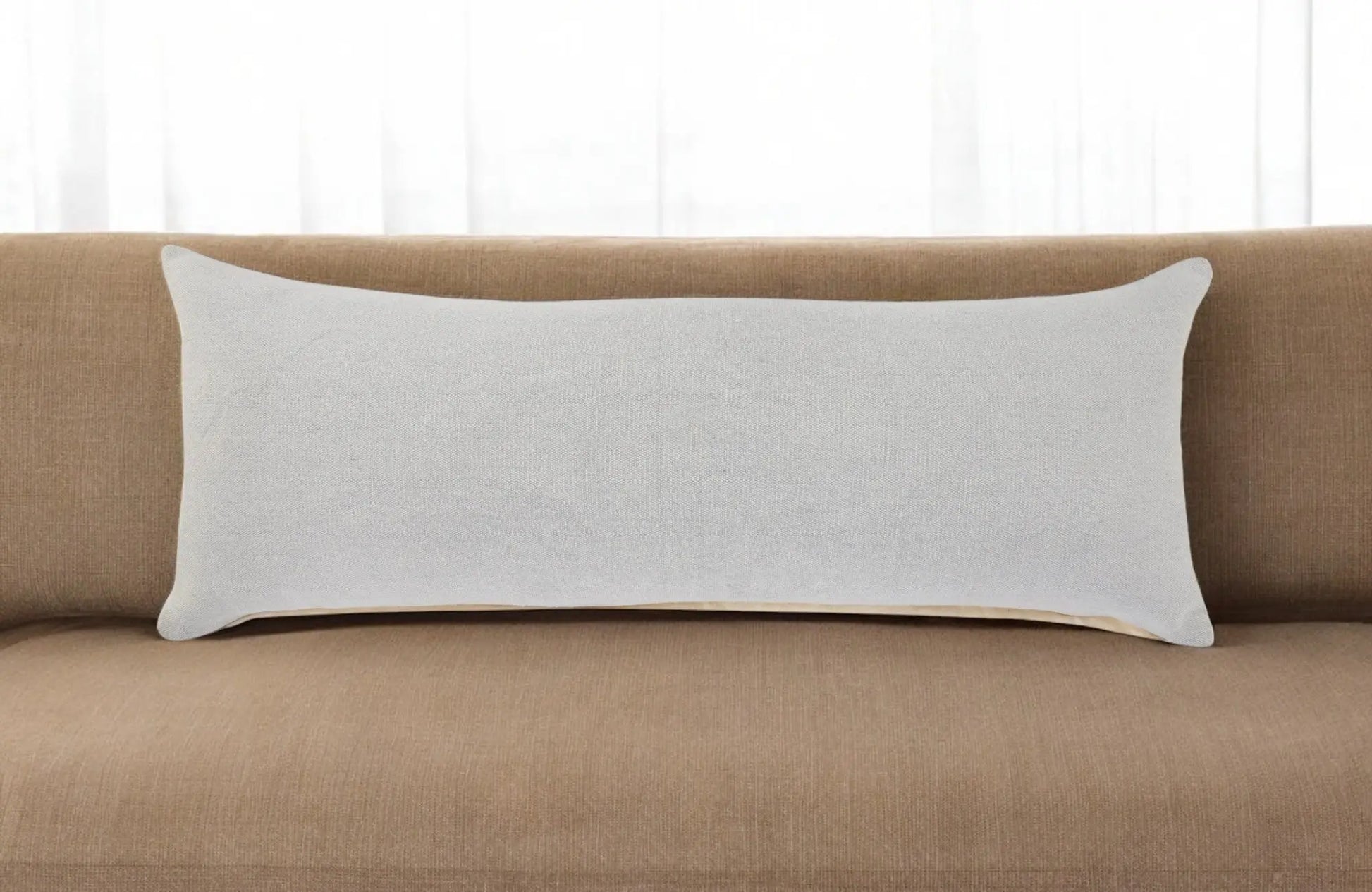 14" X 36" Light Gray Cotton Throw Pillow Homeroots