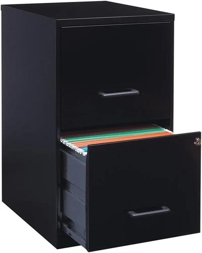 Metal 2 Drawer Letter File Cabinet in Black-4
