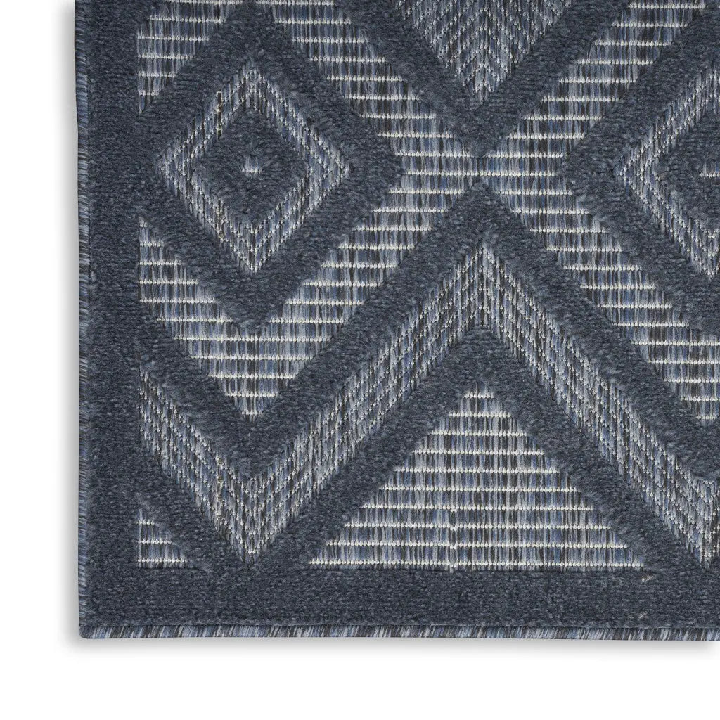 7' X 10' Navy Blue Indoor Outdoor Area Rug Homeroots
