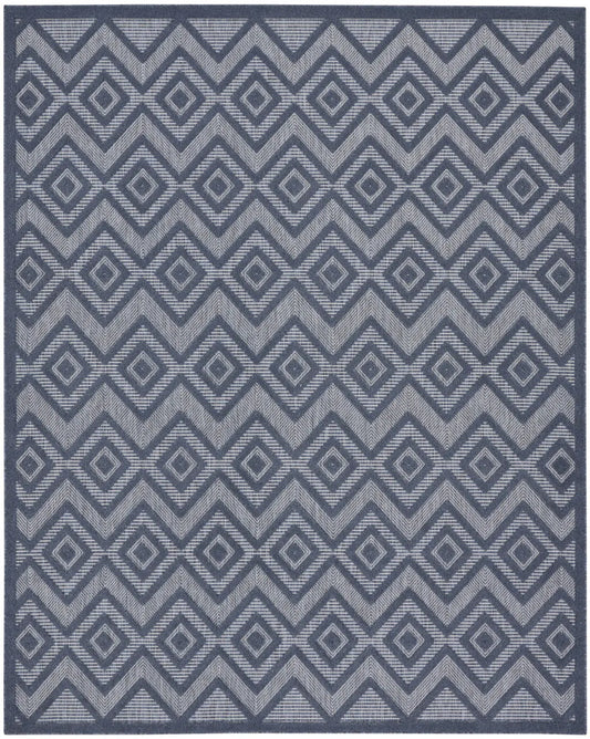 7' X 10' Navy Blue Indoor Outdoor Area Rug Homeroots