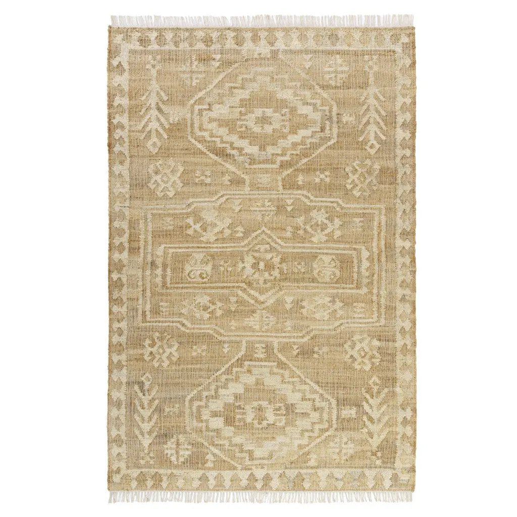 5' X 8' Brown Medallion Hand Woven Area Rug-1