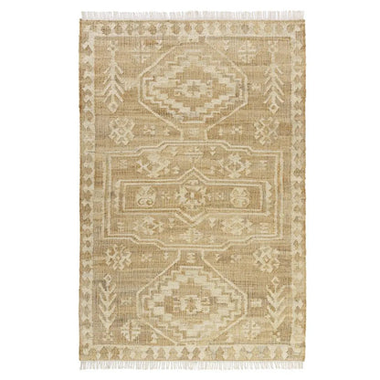 5' X 8' Brown Medallion Hand Woven Area Rug-1
