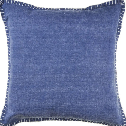 Set of Two Blue Cotton Throw Pillow Homeroots