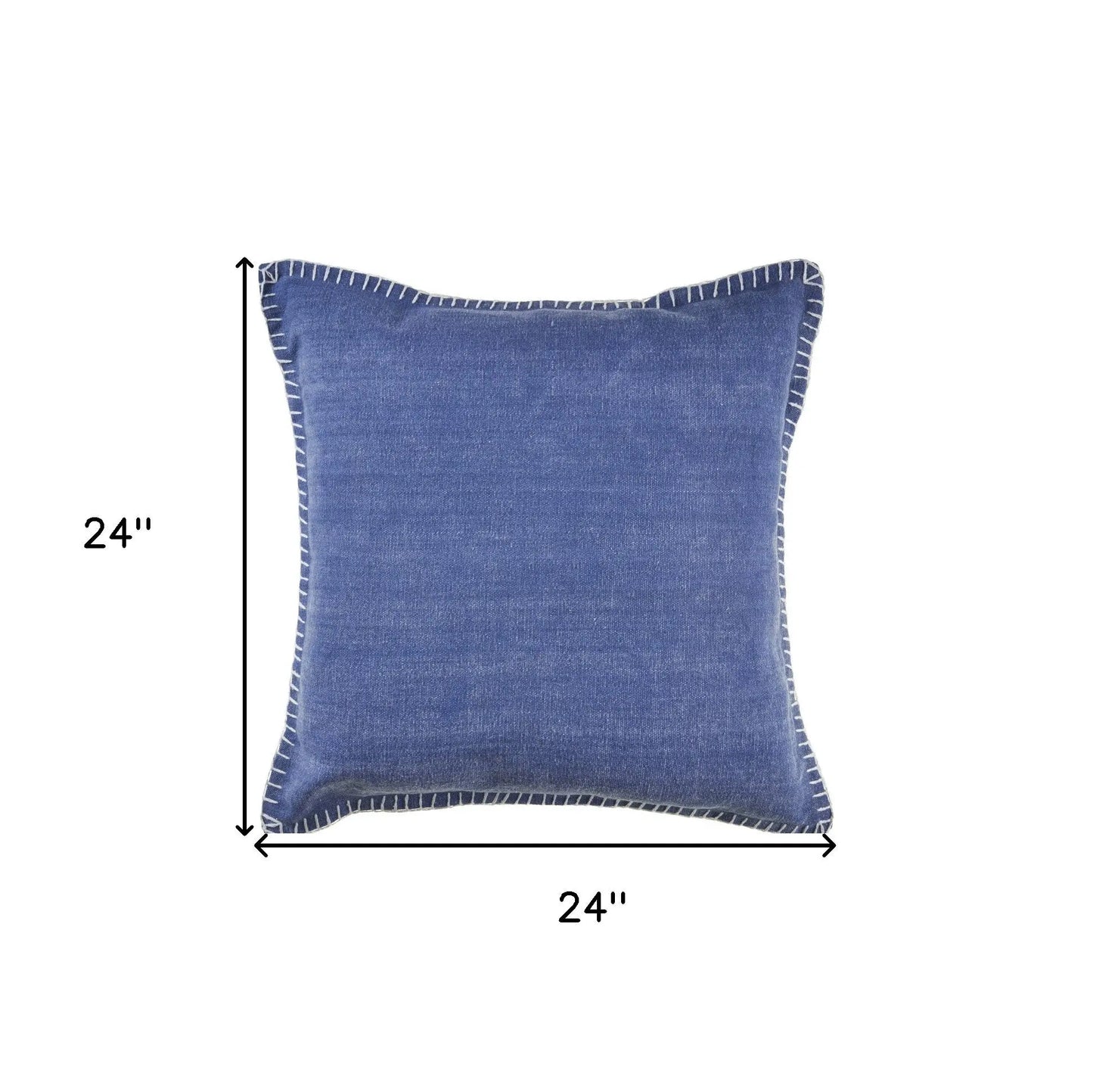 Set of Two Blue Cotton Throw Pillow Homeroots