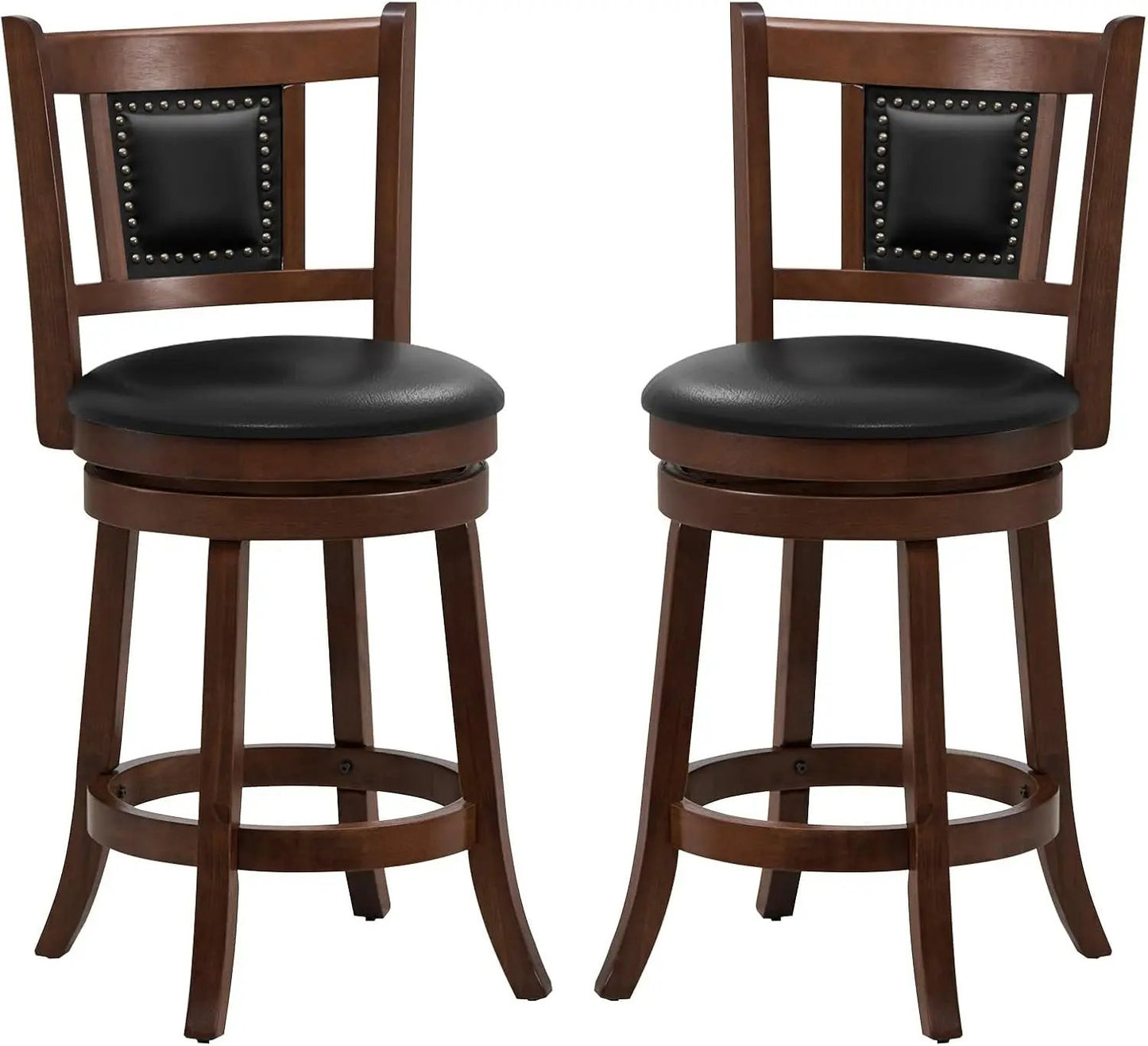 Ergonomic Swivel Bar Stools Set of Two ShipItFurniture