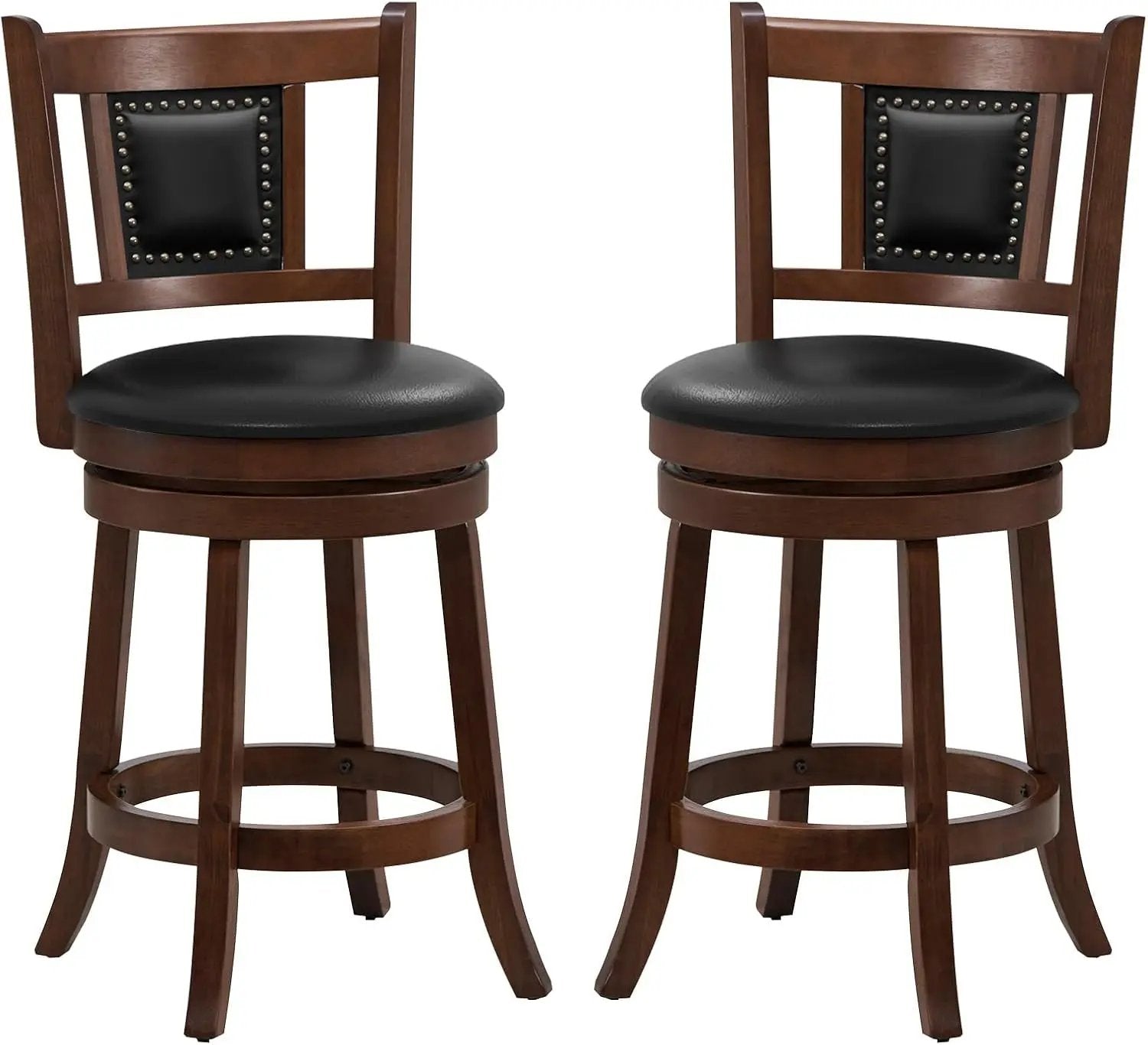 Ergonomic Swivel Bar Stools Set of Two ShipItFurniture
