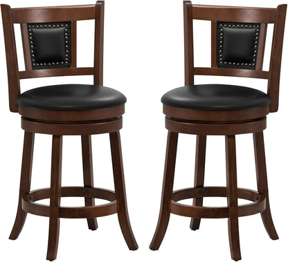 Ergonomic Swivel Bar Stools Set of Two ShipItFurniture