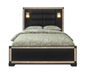 Black Faux Crystal Bling Wood And Upholstery Lighted Queen Bed Frame Homeroots
