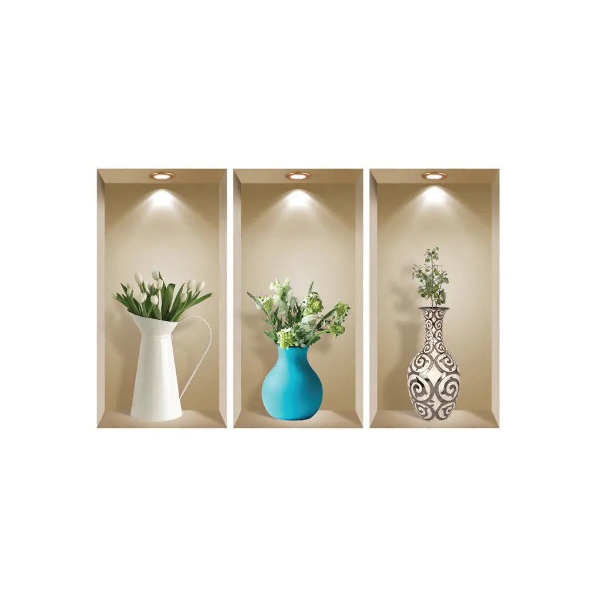 Set of Three Ada Faux Niche 3D Peel and Stick Wall Decals-2