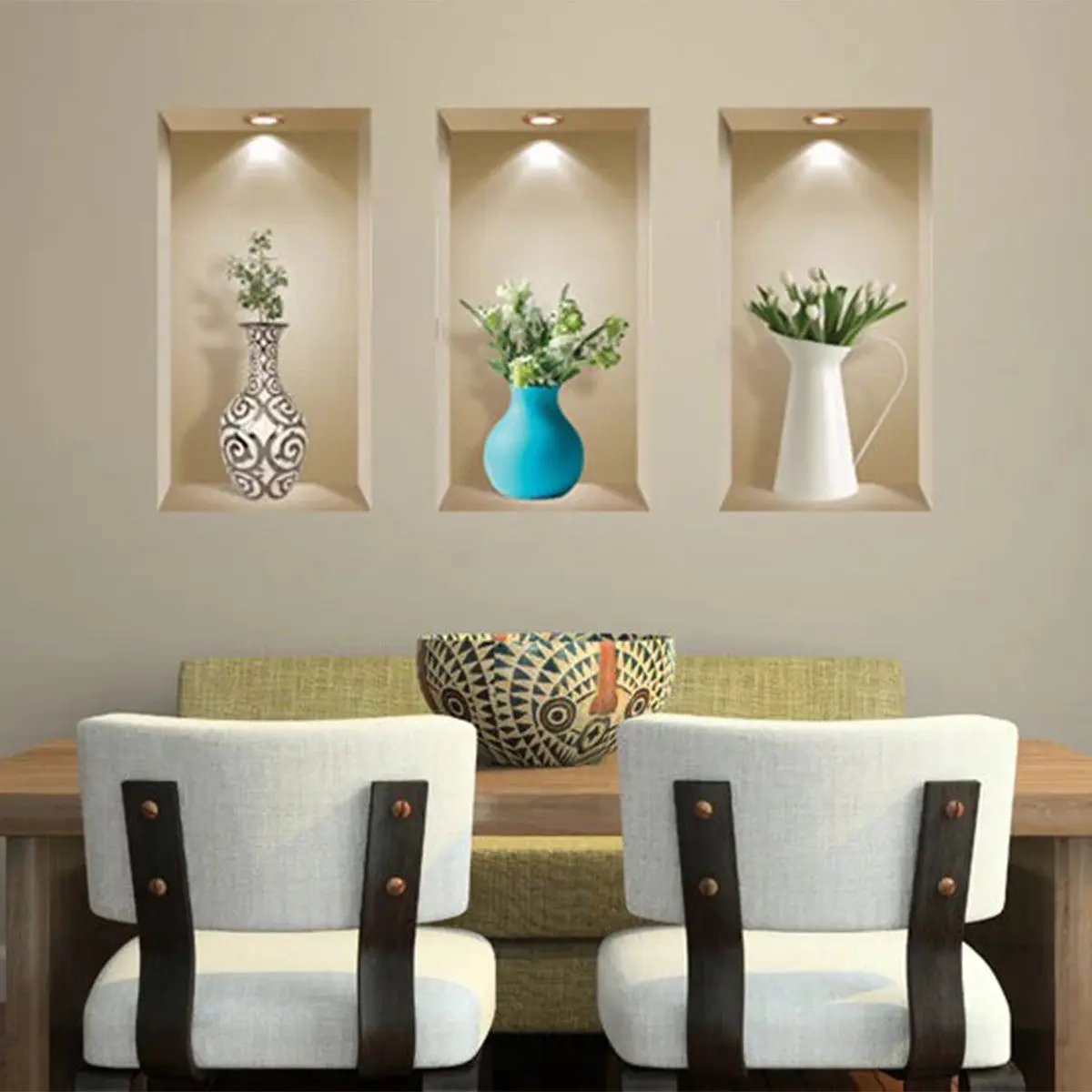 Set of Three Ada Faux Niche 3D Peel and Stick Wall Decals-5