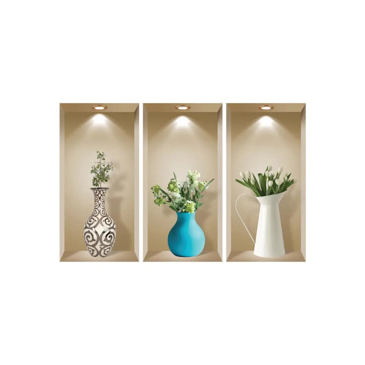 Set of Three Ada Faux Niche 3D Peel and Stick Wall Decals-3