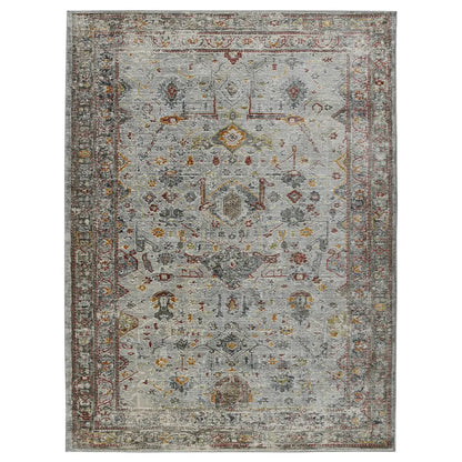 3' X 5' Gray Rust And Brown Medallion Area Rug Homeroots