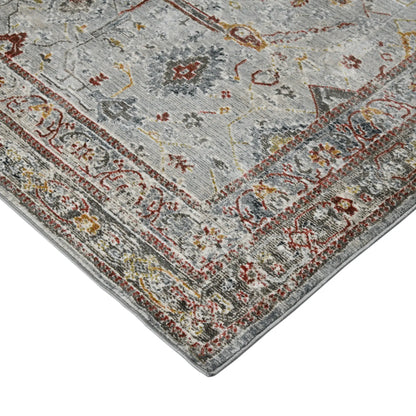 3' X 5' Gray Rust And Brown Medallion Area Rug Homeroots
