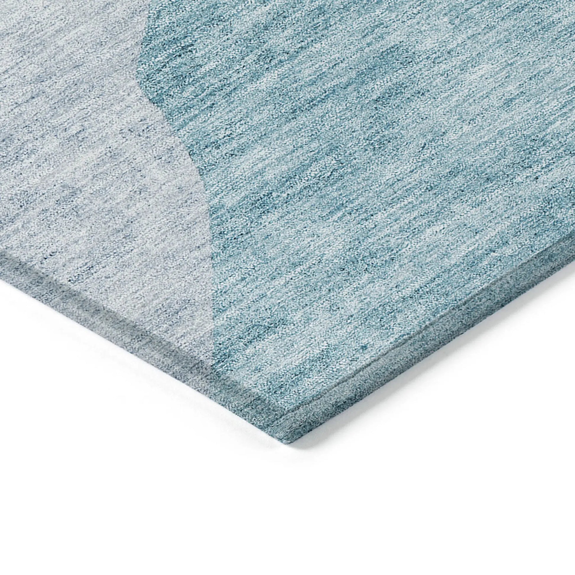 3' X 5' Teal Blue Artichoke Green And Blue Abstract Washable Indoor Outdoor Area Rug Homeroots