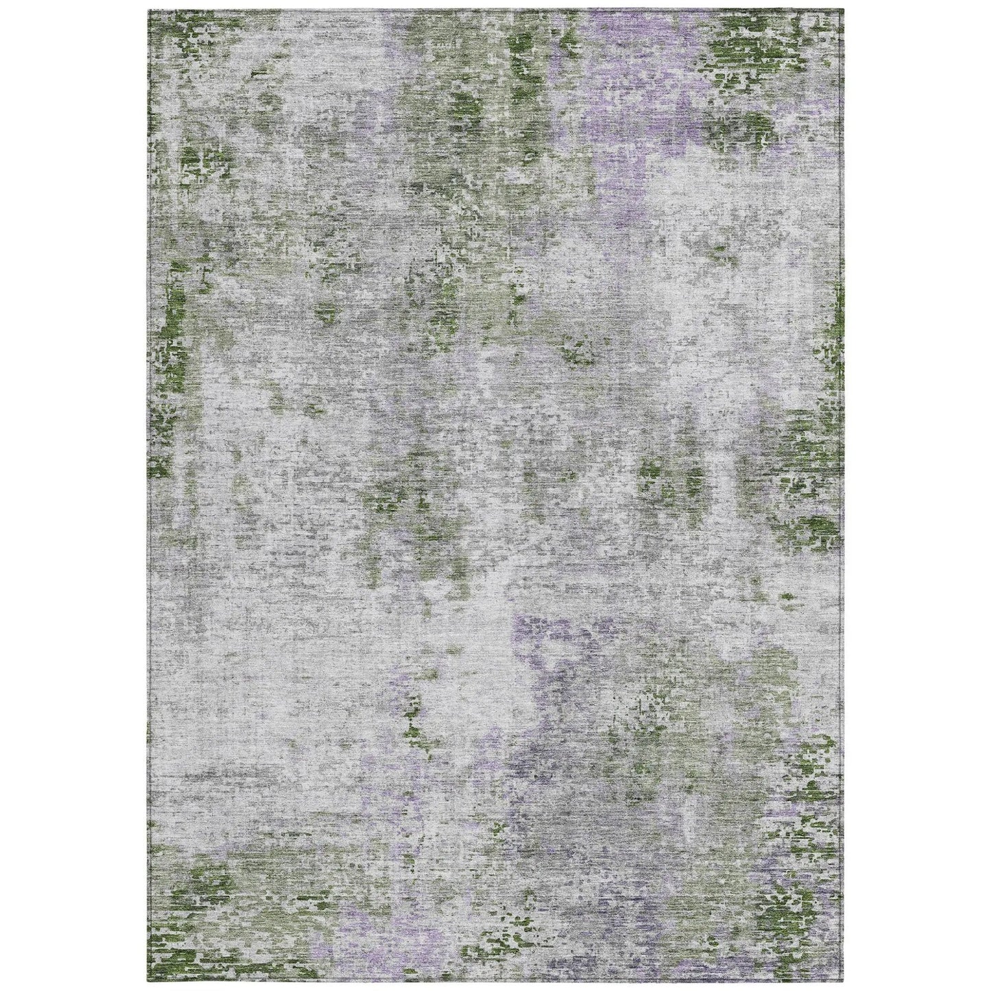 3' X 5' Olive Green And Gray Abstract Washable Indoor Outdoor Area Rug-6