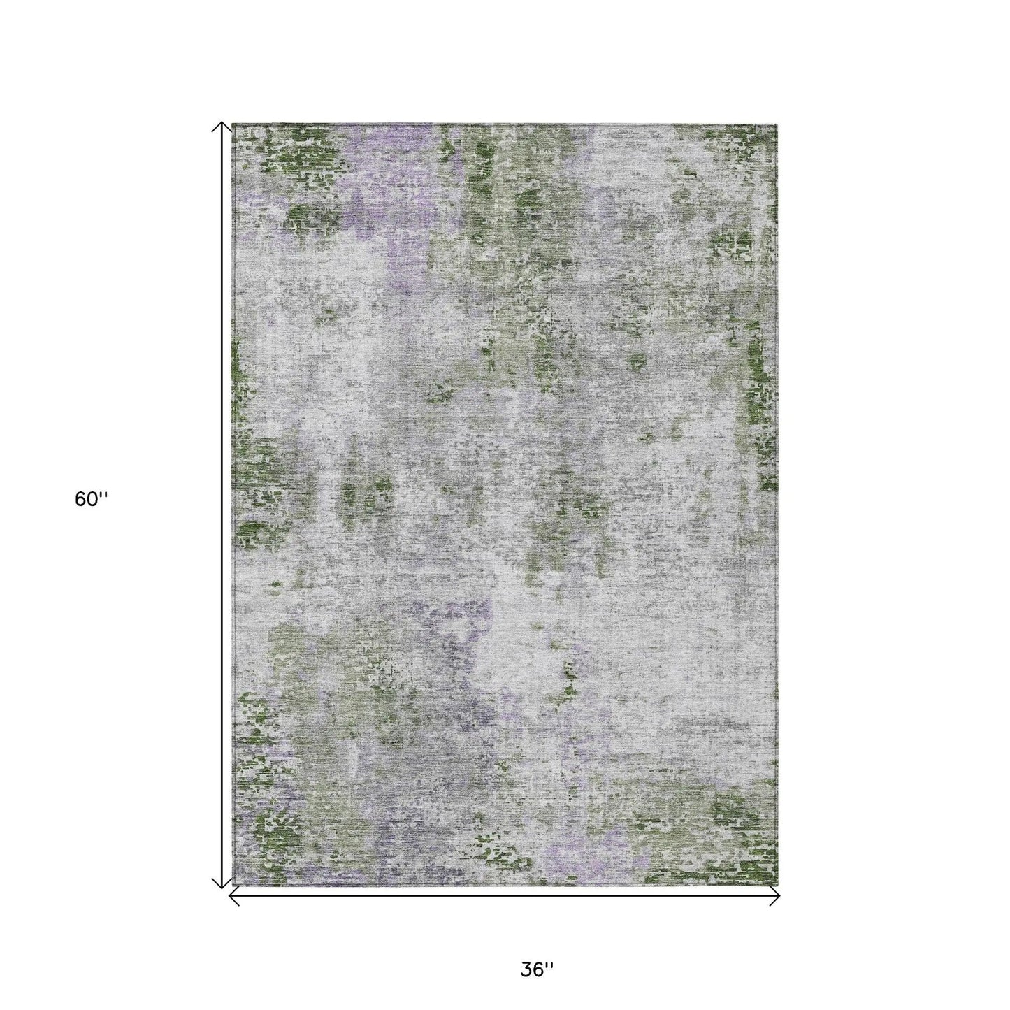 3' X 5' Olive Green And Gray Abstract Washable Indoor Outdoor Area Rug-2