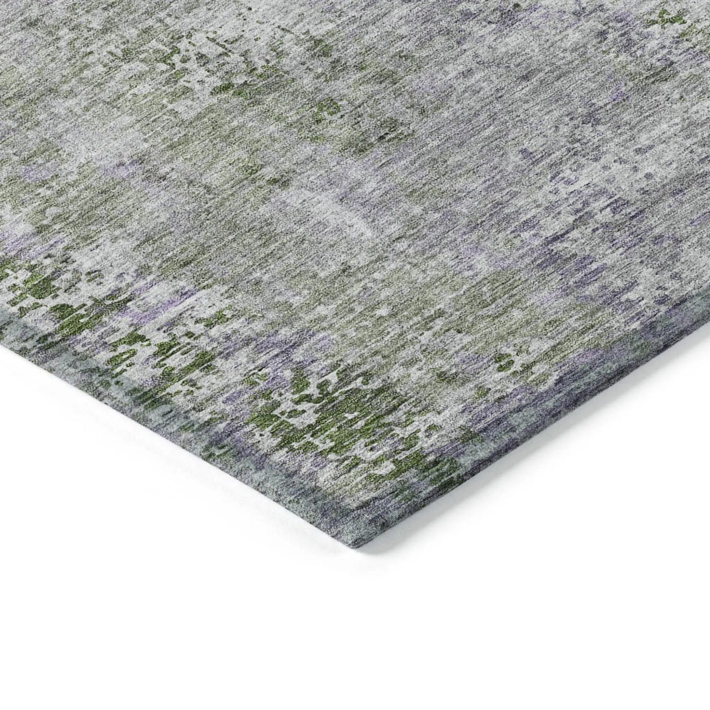 3' X 5' Olive Green And Gray Abstract Washable Indoor Outdoor Area Rug-4