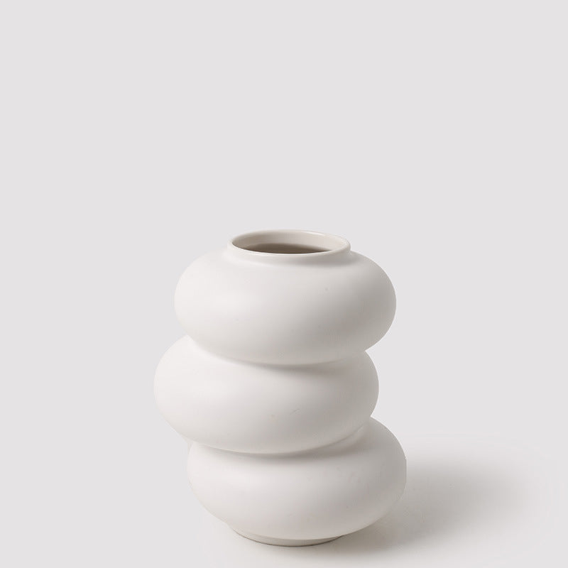 Ceramic Simple White Vase Nordic Home Decoration C BlakHom