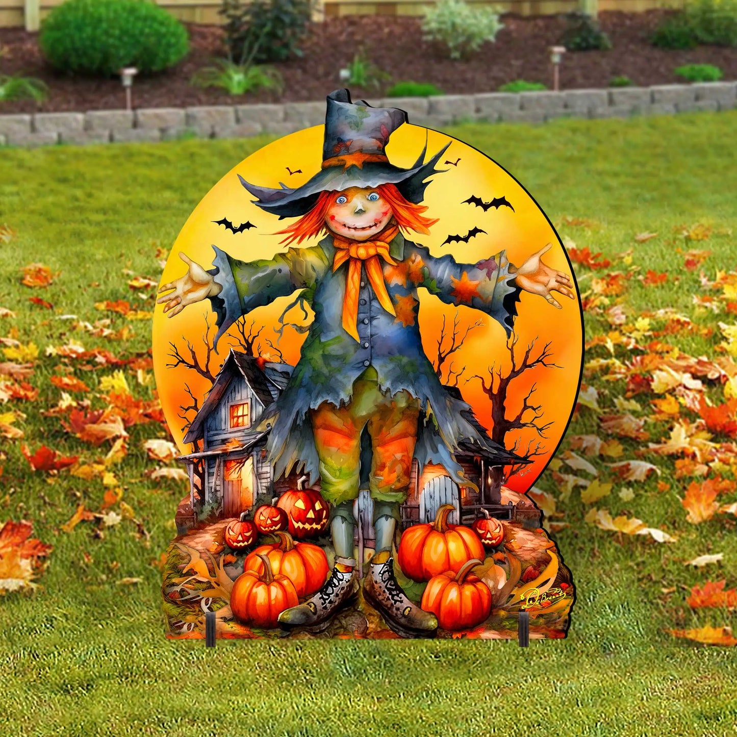 Halloween Scarecrow Freestanding Decor - Halloween Outdoor Decor by G. Debrekht - Halloween Decor- 8652798F G. DeBrekht