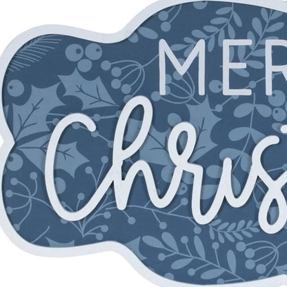 Set of Two Blue And White Christmas Home For The Holidays Wood Wall Decor-5