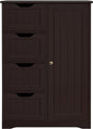 Brown Wooden Bathroom Cabinet with 4 Drawers Cupboard-1