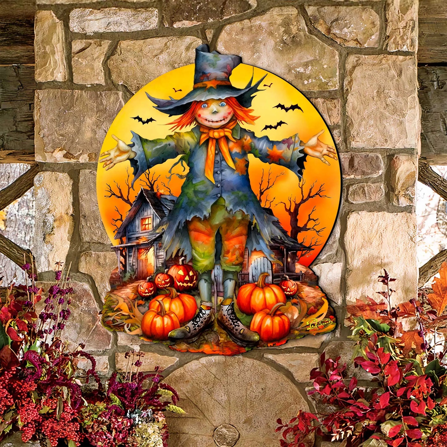 Halloween Scarecrow Holiday Door Decor by G. DeBrekht - Halloween Decor - 8652798H G. DeBrekht