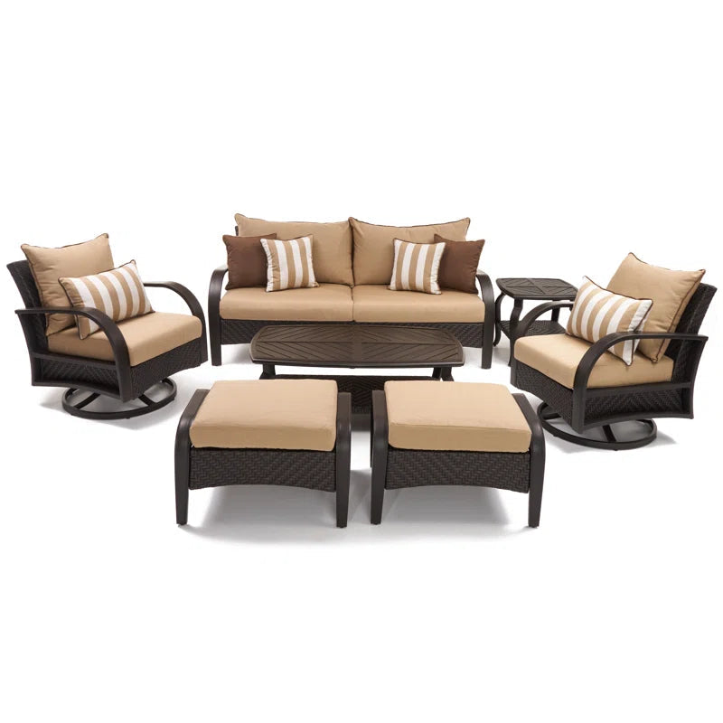 Weatherproof Outdoor 7 Piece Sofa Set Cushions Included-2