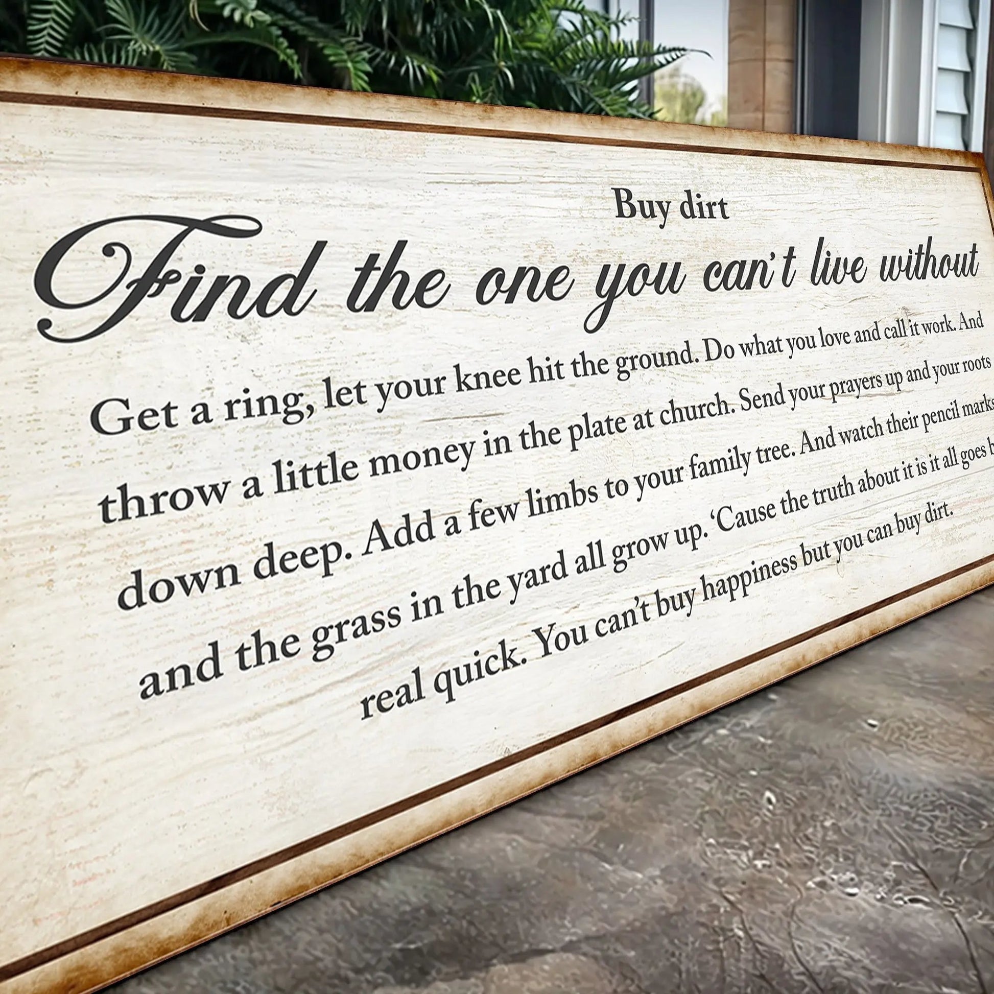 Find The One You Can't Live Without Family Sign II Tailored Canvases