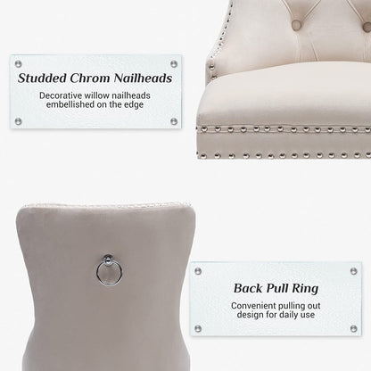 Velvet Dining Chairs Set of 4-4