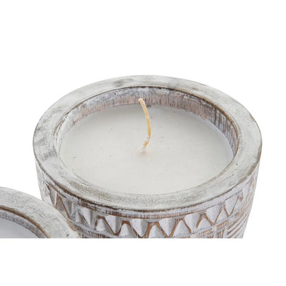 Candle DKD Home Decor Wood Wax (2 Units) DKD Home Decor