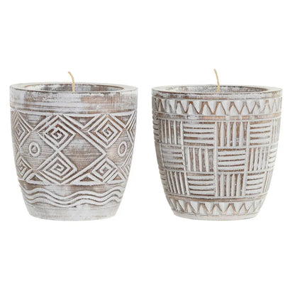 Candle DKD Home Decor Wood Wax (2 Units) DKD Home Decor