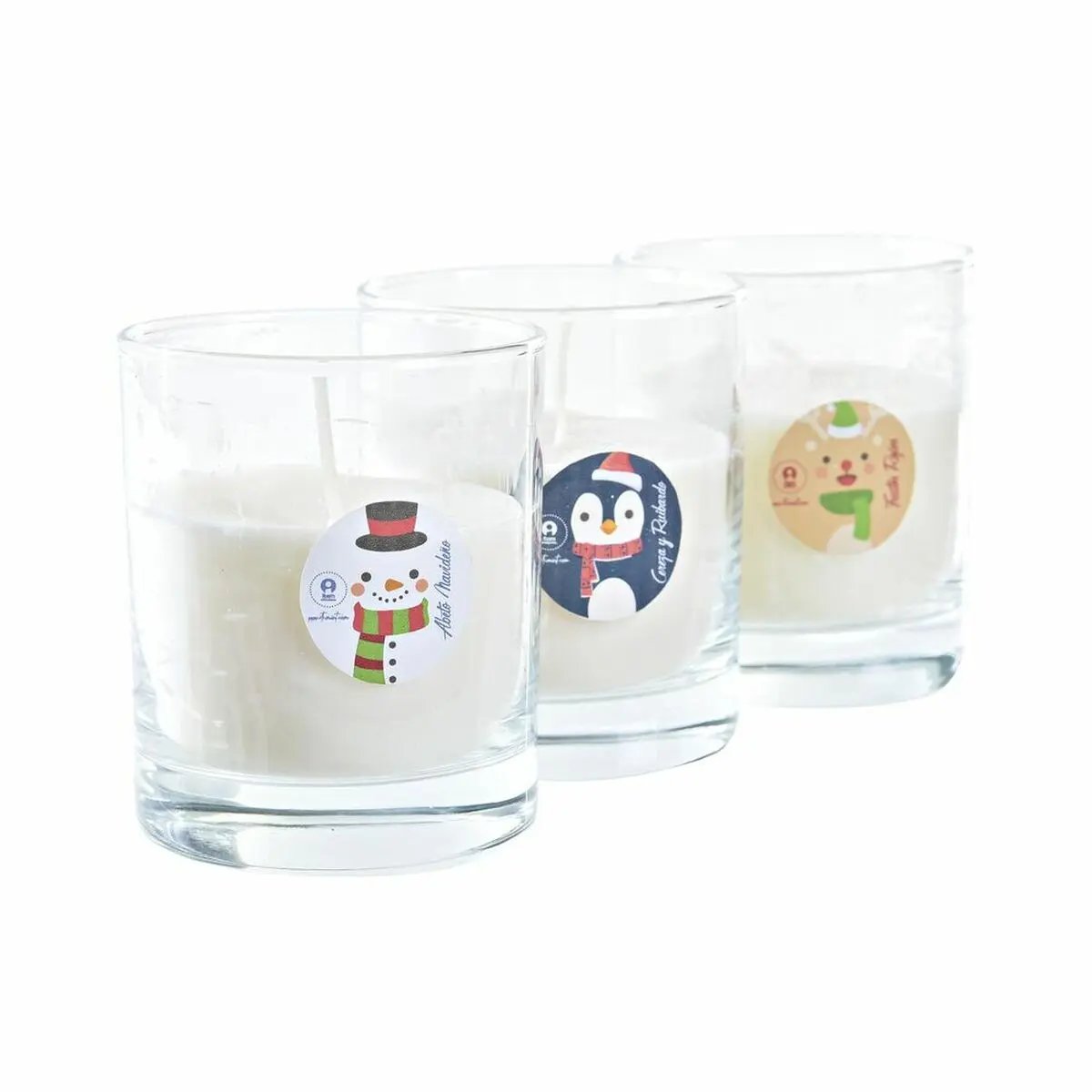 Candle DKD Home Decor Christmas Snow Doll (3 Units) DKD Home Decor