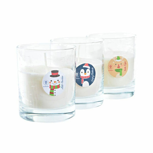 Candle DKD Home Decor Christmas Snow Doll (3 Units) DKD Home Decor