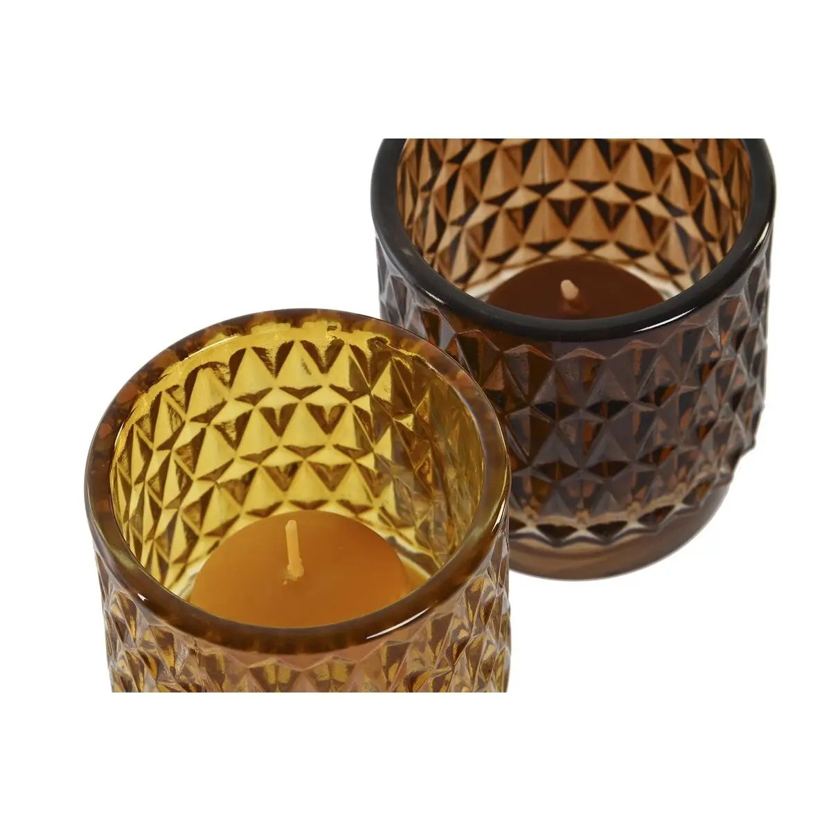 Candle Set DKD Home Decor Brown Mustard (2 Units) DKD Home Decor