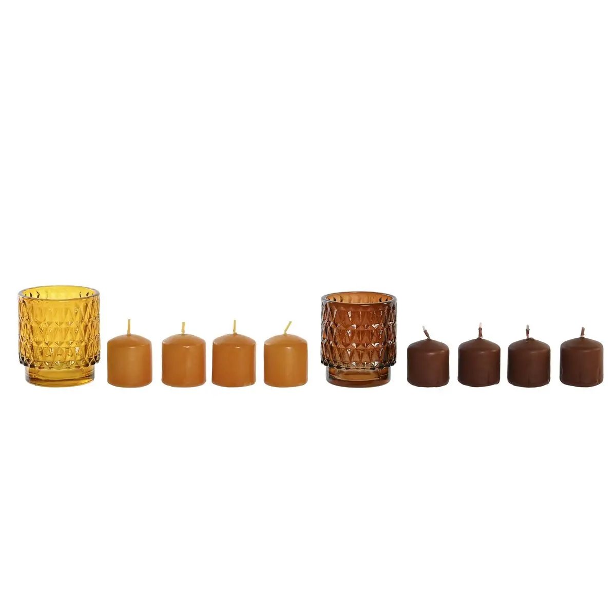 Candle Set DKD Home Decor Brown Mustard (2 Units) DKD Home Decor
