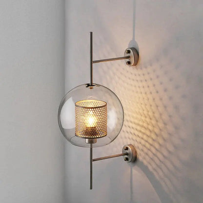 Retro Industrial Luxuries Glass Ball Wall Lamp Sconce with Bronze Ai BlakHom