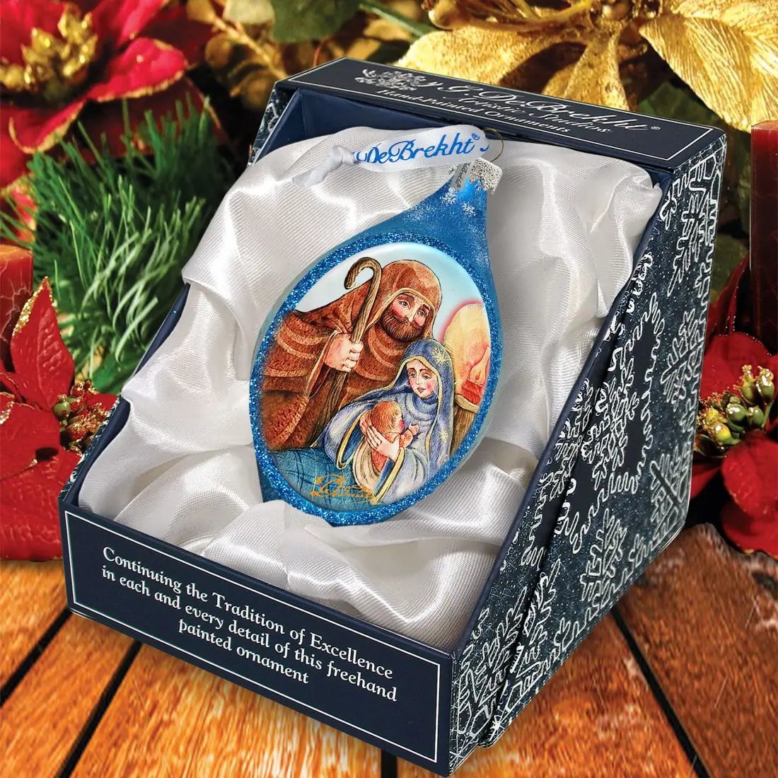 Nativity Drop Glass Ornament by G. DeBrekht - Nativity Holiday Decor - 757-021 G. DeBrekht