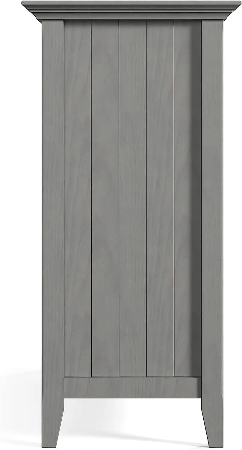 Fog Grey Solid Wood Transitional Sideboard Buffet and Wine Rack-3