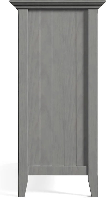 Fog Grey Solid Wood Transitional Sideboard Buffet and Wine Rack-3